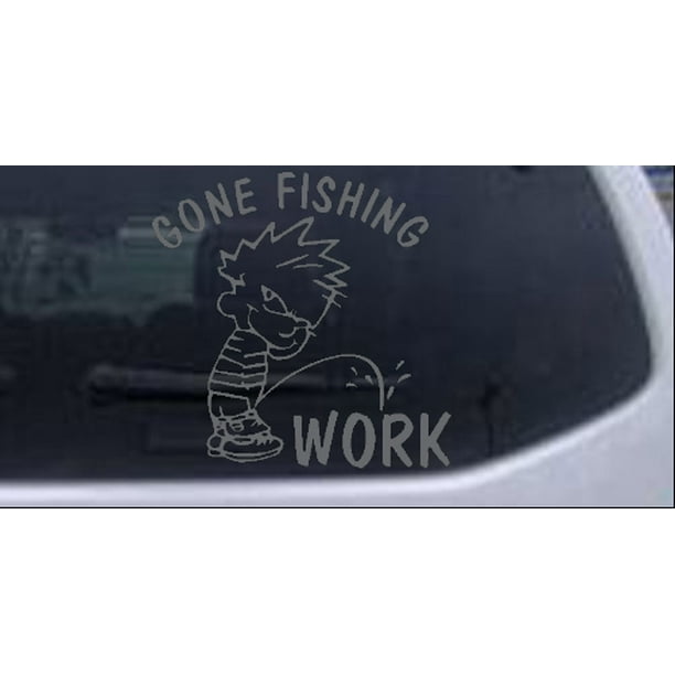 Outdoors Window Sticker Gone Fishing Car Window Decal Outdoors Window Sticker Gone Fishing Car Window Decal